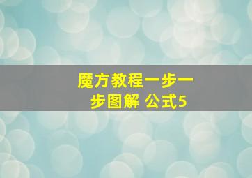 魔方教程一步一步图解 公式5